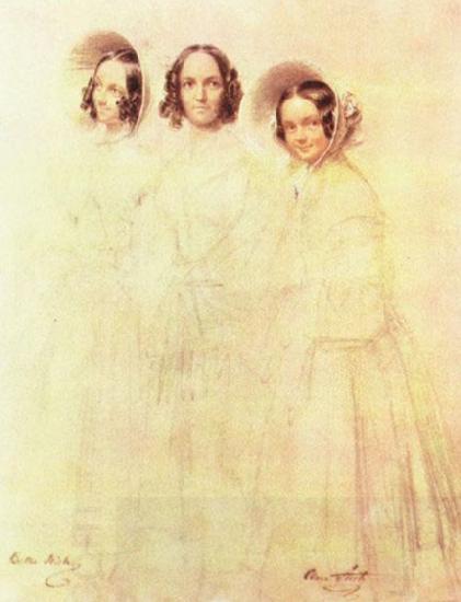 Franz Kruger Portrat der Frau Crelinger mit ihren Tochtern Bertha und Clara China oil painting art